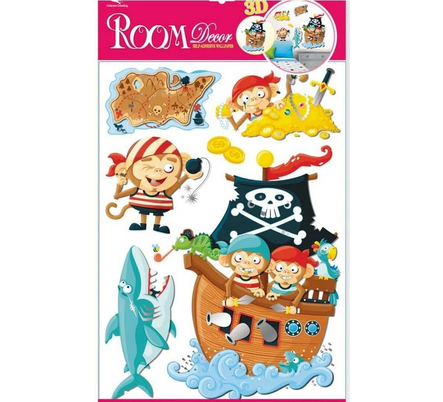 Dekosticker Piratenaffen