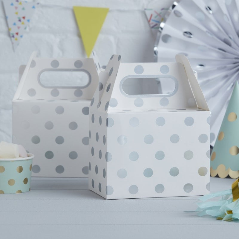 Partyboxen Polka Dot Silber