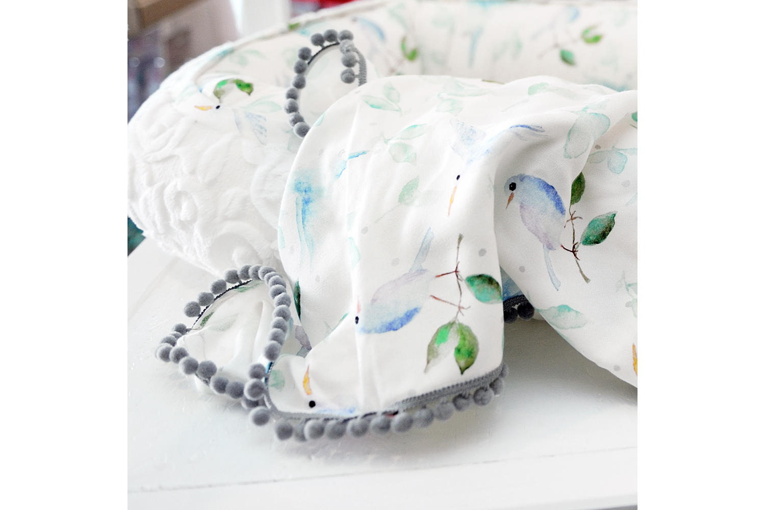 PomPom Swaddledecke Heavenly Birds