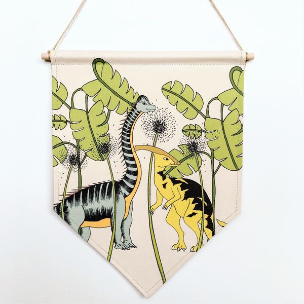 Dino Banner In The Jungle Brachiosaurus & Parasaurolophus