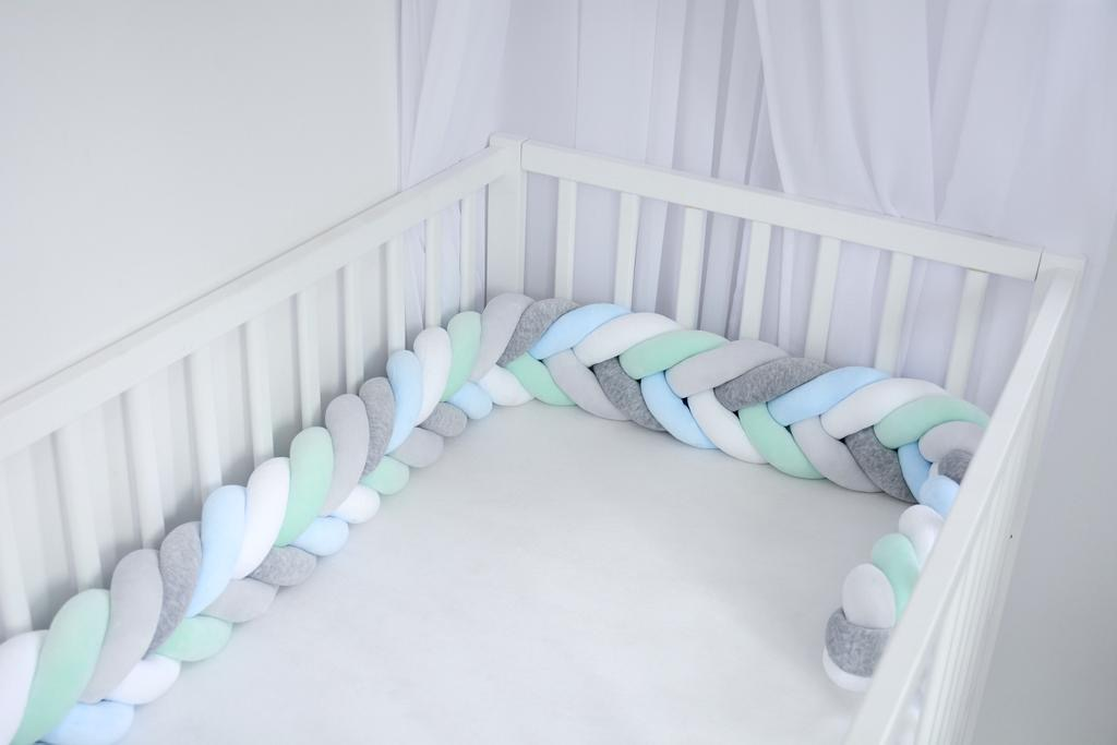 Bed snake Slim Babyblue - mint - light gray - melange - white