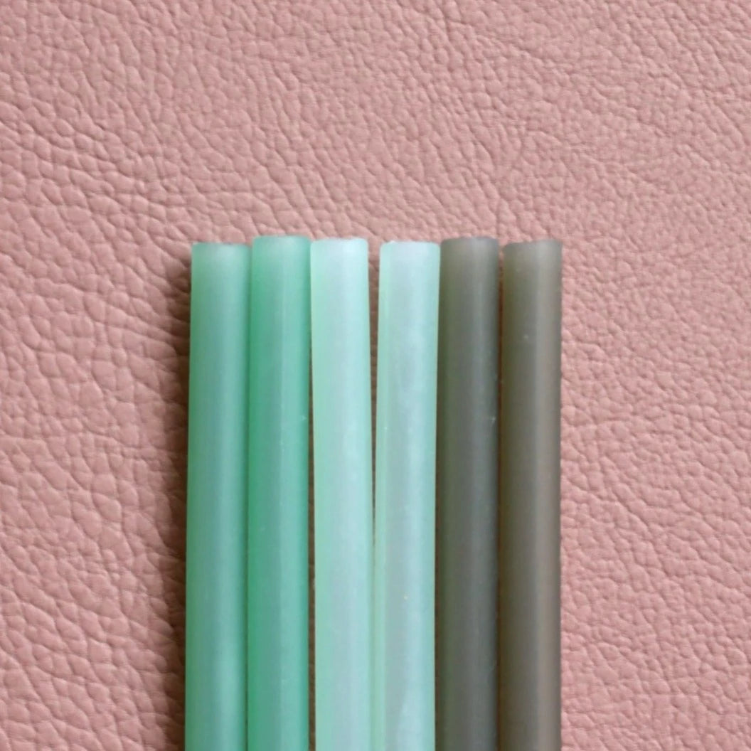 Silikon Trinkhalme Set Grün