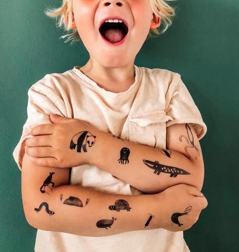 Bio Kindertattoo Krokodil & Freunde