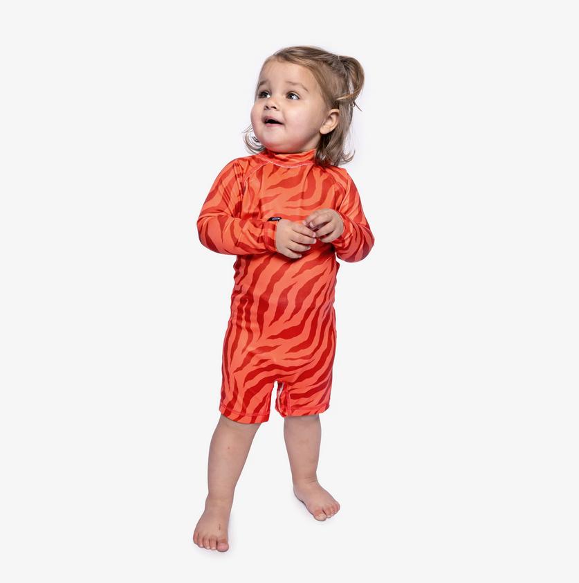 UV Badeoverall Baby Tiger rot