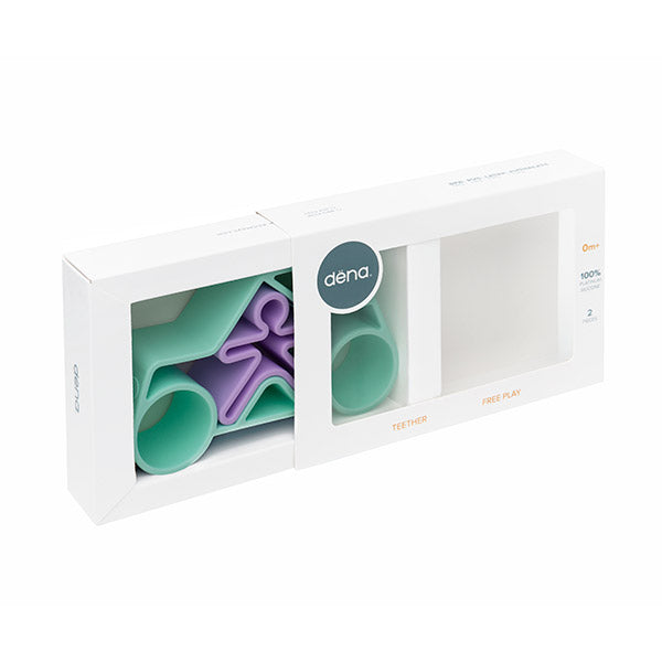 Lot de pailles en silicone Zoe, bleu multicolore