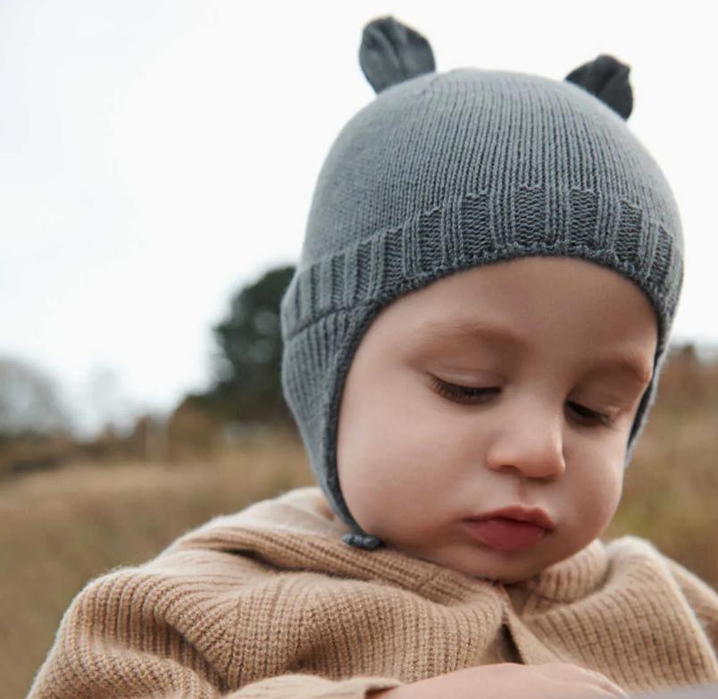 Violet Baby Beanie Grey