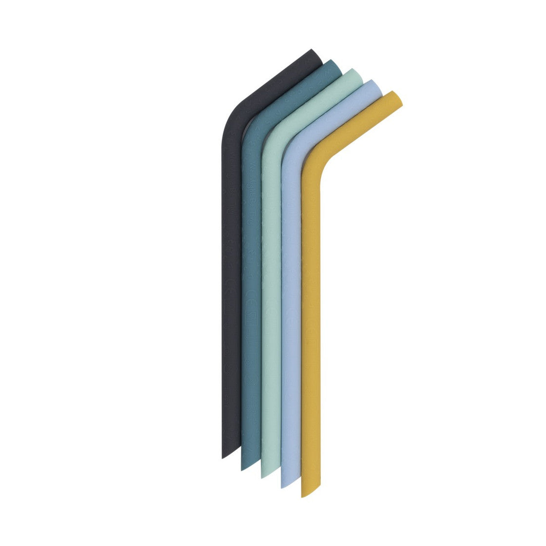 Zoe Set of Silicone Drinking Straws Blue Multi Mix