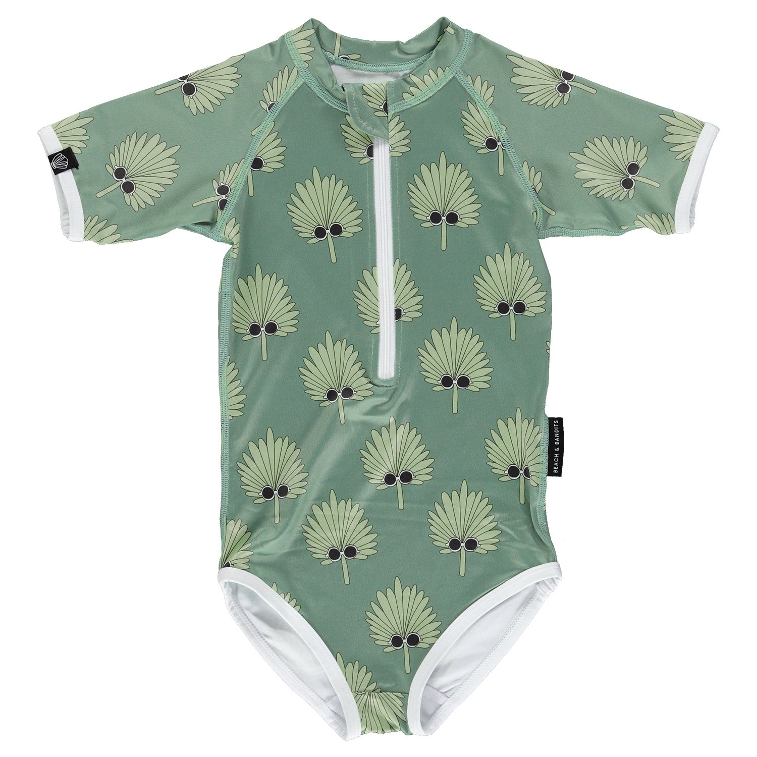 UV Badeanzug Palmwedel Olive