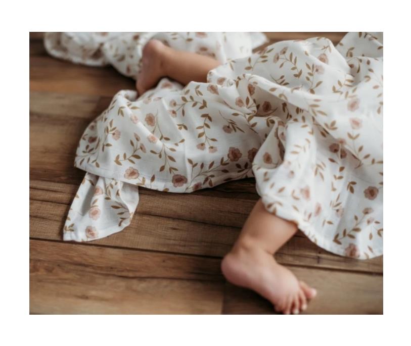 Muslin Swaddle Wild Flower White