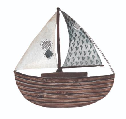 Wandsticker Holz Segelboot