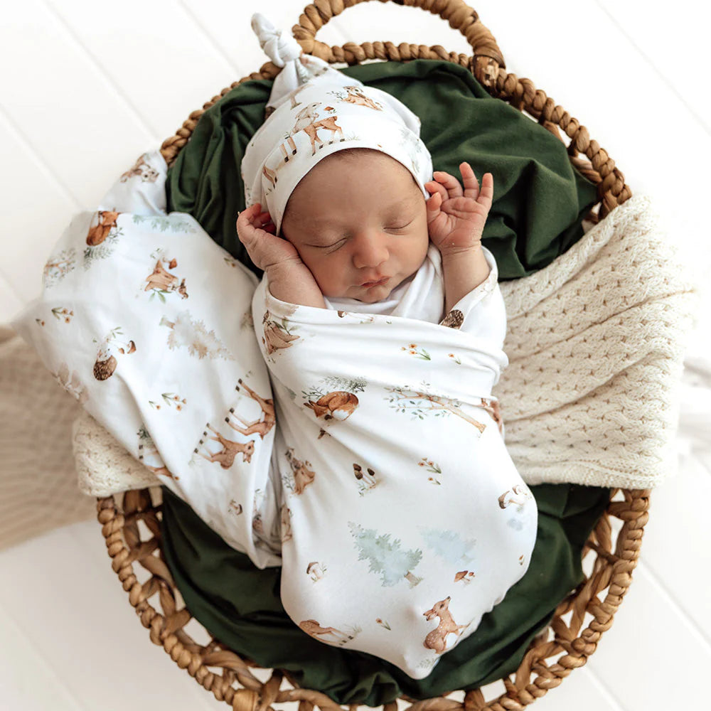 Swaddledecke Woodland Tales mit Beanie