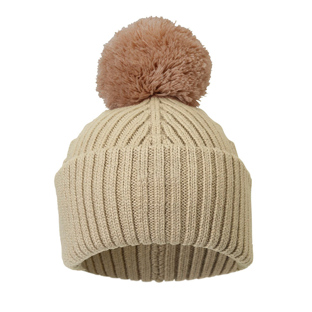 Pommel Wool Beanie Pure Khaki