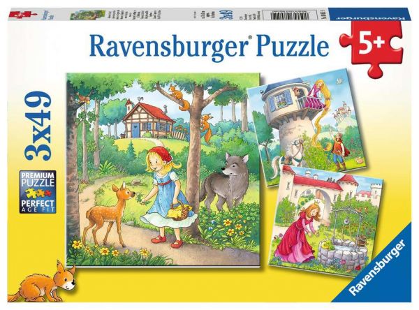 Ravensburger - Kinderpuzzle Rapunzel, Rotkäppchen &amp; der Froschkönig