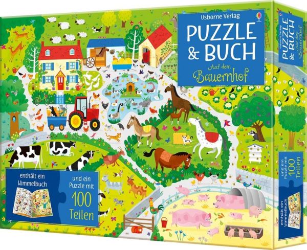 Usborne Verlag - Puzzle &amp; Buch: Auf dem Bauernhof