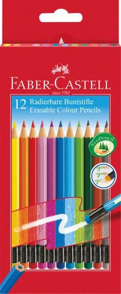 Faber-Castell - Radierbare Buntstifte 12er Set