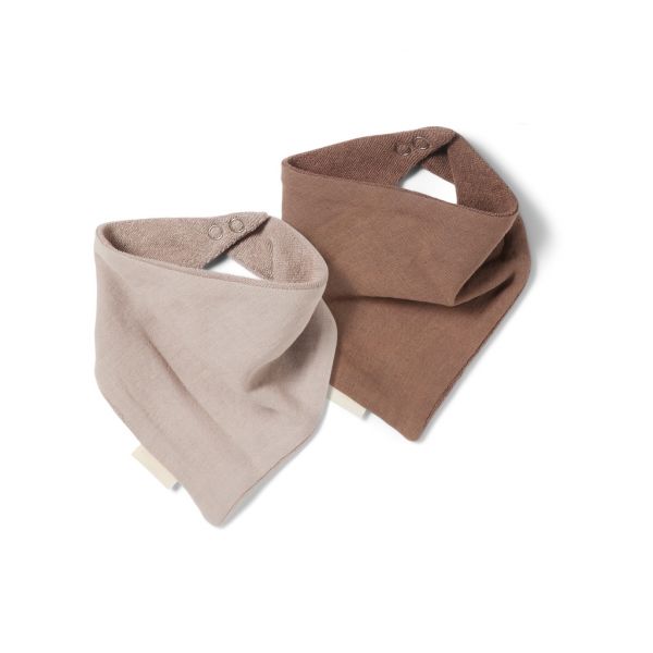 nuuroo - 2er Set Bandana Lätzchen Cobblestone / Cappuccino