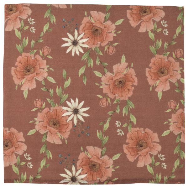 The mini scout - Muslin Swaddle Peony Blooms Clay