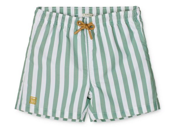 LIEWOOD - Duke UV Badeshorts Streifen Peppermint White