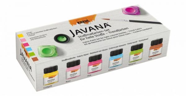 KREUL - Javana Stoffmalfarben für helle Stoffe Set Trendfarben 6 x 20 ml
