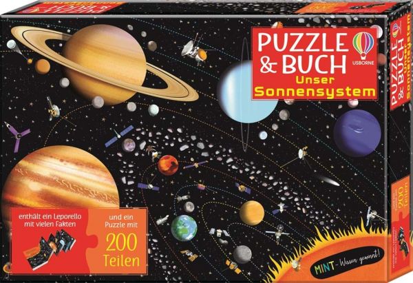 Usborne Verlag - Wissen gewinnt! Puzzle &amp; Buch: Unser Sonnensystem