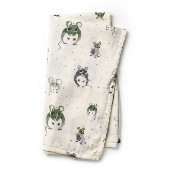 Elodie - Bambus Muslin Swaddle Forest Mouse