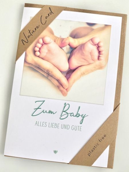 Grusskarte zur Geburt: Zum Baby alles Liebe und Gute