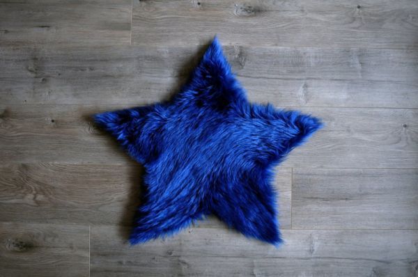Kroma Carpets - Kunstlammfell Stern dunkelblau