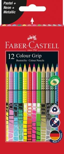Faber-Castell - Farbstifte Colour Grip 12er Set Pastell Neon