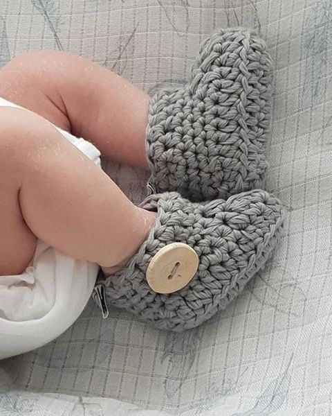 Maylily - Baby Strick- Booties Grau