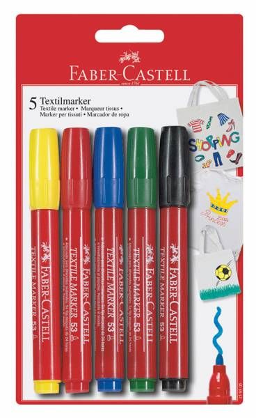 Faber-Castell - Textilmarker 5er Set