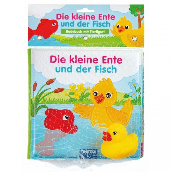 Trötsch - Set - Die kleine Ente un der Fisch Badebuch + extra Quitsch- Entchen