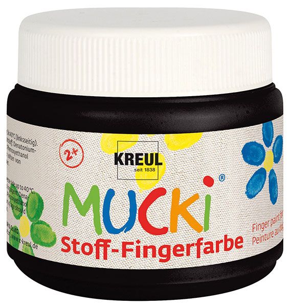 KREUL - MUCKI Stoff-Fingerfarbe schwarz, 150 ml