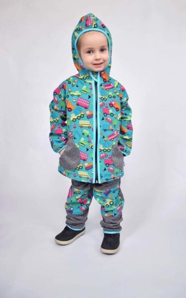 Green Baby - Softshell Jacke Frühling bis Herbst ungefütterte Version Cars Boy and Girl
