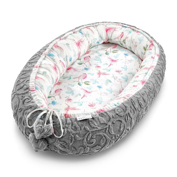 Maylily - Babynest Premium Luxe Paradise Birds Grey