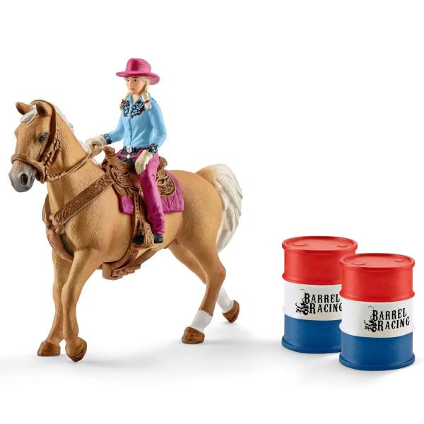 Schleich 41417 Farm World - Barrel racing mit Cowgirl