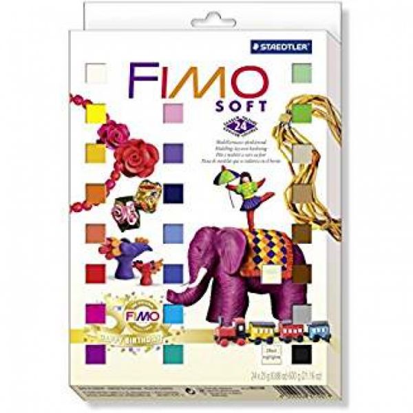 Staedtler - Fimo Soft Nostalgie Materialpack, ofenhärtend, 24 Blöcke