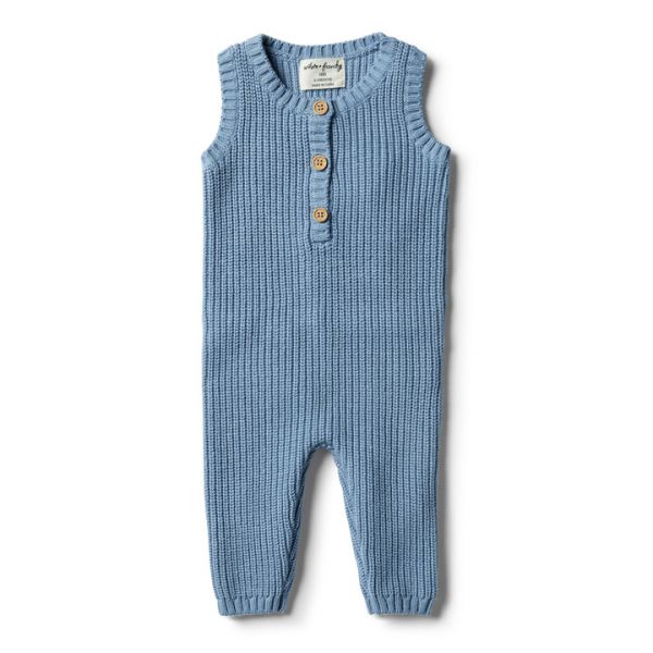 wilson &amp; frenchy - Faded Denim Strick Overall ärmellos