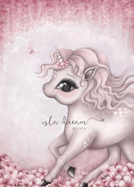 Isla Dream Prints - Poster Cinnamon running Baby Einhorn