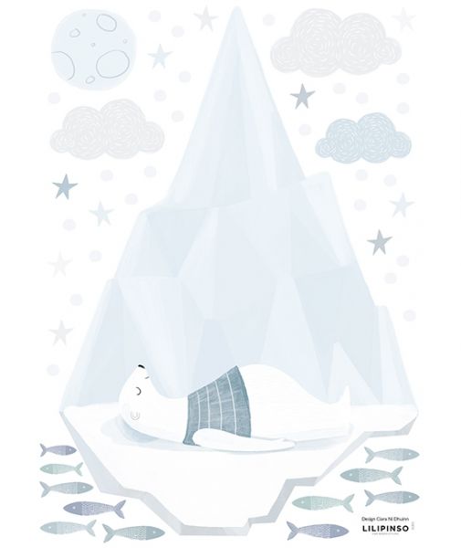 Lilipinso - Wandsticker Sleeping Polarbear on Iceberg