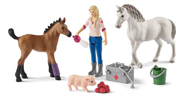 Schleich 42486 Farm World - Arztbesuch bei Stute und Fohlen