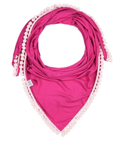 Maylily - Bambus Triangel Schal mit PomPom Fuchsia Pink