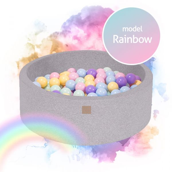 MeowBaby - Bällebad Rainbow Komplettset inkl Bälle 90x90x40cm
