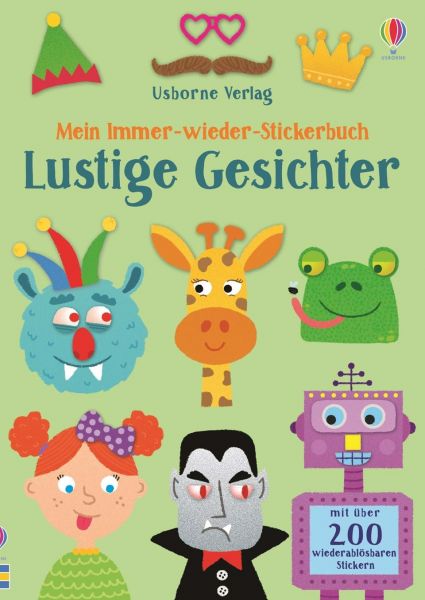 Usborne Verlag - Mein Immer-wieder-Stickerbuch: Lustige Gesichter