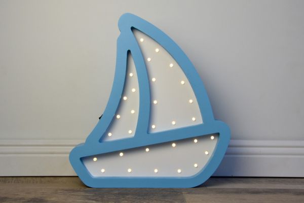 HappyMoon - LED Nachtlampe Boot blau weiss