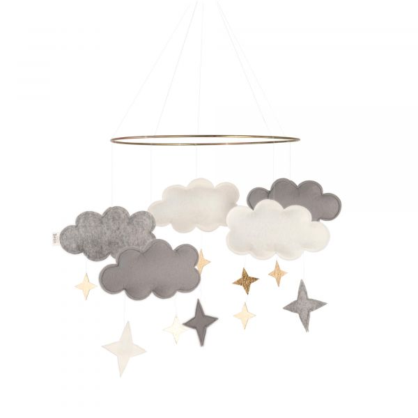 Baby Bello - Mobile Fantasy Clouds Rusty Grey