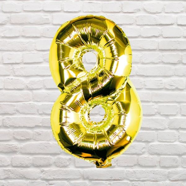 Ginger Ray - Zahlenballon Gold 8