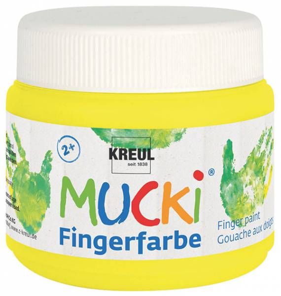 KREUL - MUCKI Funkel-Fingerfarbe Quietsch-Gelb, 150 ml