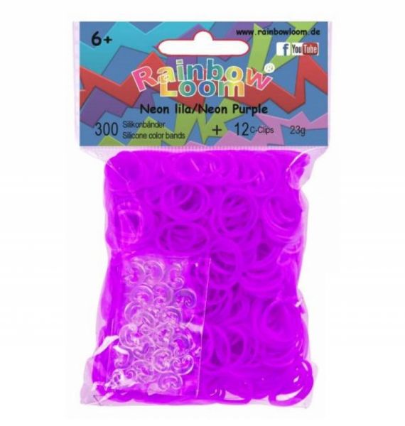 Rainbow Loom - Original Gummibänder, 300 Stück, Neon Lila