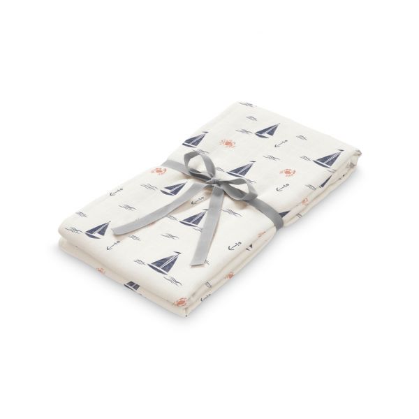 Cam Cam Copenhagen Swaddle Muslin Sailboats 120x120