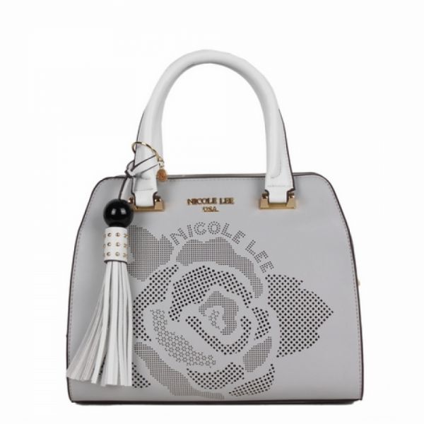 Nicole Lee - Handtasche &quot;Rose Laser-Cut small Dome Satchel&quot; grau